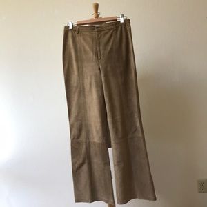 Suede wide leg pants